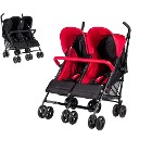 Prego 2074 Monart Baston İkiz Bebek Arabası Kırmızı