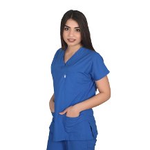 Bayan Hemşire Doktor Takım Saks Mavi