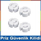 Çocuk Bebek Güvenlik Priz Fiş Kapatıcı Kilit 4'lü Seti Takım