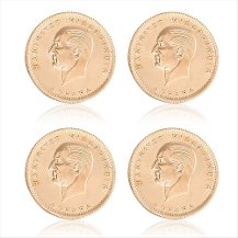 Cumhuriyet Ata Lira Darphane 4 Adet +1 Adet 0,11 gr 24 Ayar Altın