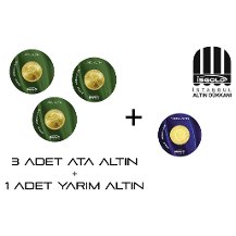3 Adet Ata Lira + 1 Adet Yarim Altin