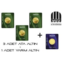 3 Adet Ata Lira + 1 Adet Yarim Altin