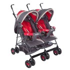 Beneto BT161 Renna Baston İkiz Bebek Arabası Siyah Kırmızı