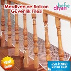 Merdiven ve Balkon Güvenlik Filesi / 3 Metre x 80 Cm