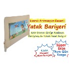 Lisanslı Katlanır Çocuk Yatak Bariyeri - Krem Renk- 120 Cm