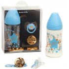 Suavinex Biberon Set 270 ml + Emzik Zinciri Mavi