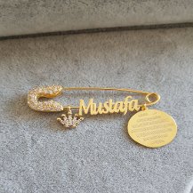 Else Silver Kişiye Özel Taşlı İğne Taç Sallantılı
