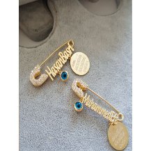 Else Silver Taşlı Nazar Ve Dua Sallantılı İğne