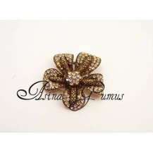 Elmas Montür Swarovski Çiçek Motif Broş