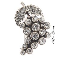 Swarovski Taşlı Elmas Montürlü Üzüm Broş Hediye Paketinde