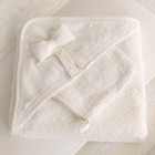Funna Baby Premium Baby Beyaz Bebek Banyo Havlu ve Kese 5324