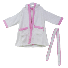 İdil Baby 2388 Bebek Bornozu Beyaz-Pembe