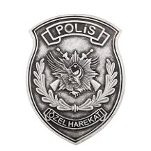Polis Özel Harekat Gümüş Kaplamalı Cüzdan Rozeti