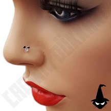 Taşlı Mickey Fare Gümüş Hızma