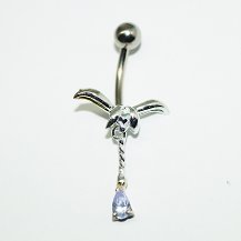 316 L Cerrahi Çelik Taşlı Göbek Piercing