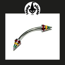 316 L Cerrahi Çelik Renkli Spike Kaş Piercing