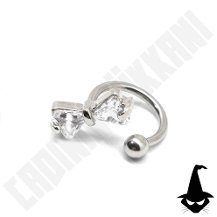 316 L Cerrahi Çelik Taşlı Kelebek Helix-Kulak Yarımay Piercing