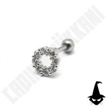 316 L Cerrahi Çelik Taşlı Halka Tragus-Helix-Kulak Piercing