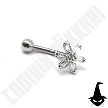 316 L Cerrahi Çelik Taşlı Çiçek Kaş -Rook Piercing