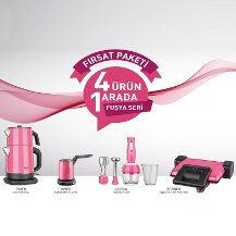 Fakir 4'lü Çeyiz Fırsat Paketi Fuşya Serisi (River Kahve Mak.)