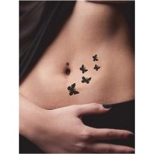Beşli Kelebek Tattoo Dövme Şablonu