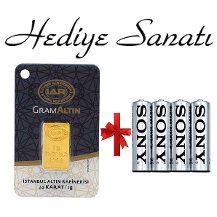 1 Gram Altın 24 Ayar (NADİR 1 gr.) + 4 PİL HEDİYE