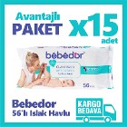 BEBEDOR ISLAK MENDİL HAVLU ÖZEL PUDRA KOKULU 56 LI x 15 PAKET