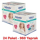 Bebedor Yenidoğan İlk Günler Islak Havlu 24 Paket 960 Yaprak