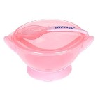 Bebedor Vakumlu Tabak ve Kaşık Seti Pembe