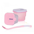Bebedor 2 Mama Saklama Kabı ve Kaşık pembe