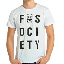 Bant Giyim - Mr. Robot Beyaz Erkek T-shirt Tişört