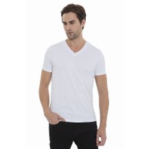Mela D'oro MM-SV Kısa Kol V Yaka T-Shirt 4 Farklı Renkte
